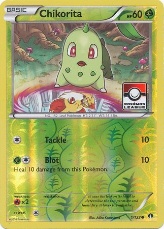 Chikorita 1/122 BREAKpoint - Promo Reverse Holo Pokemon Card