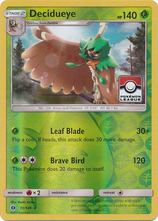 Decidueye 11/149 Sun & Moon - Promo Reverse Holo Pokemon Card