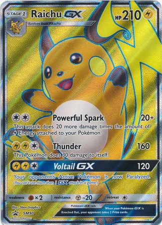 Raichu GX SM90 SM Black Star Promos - Promo Holo Pokemon Card