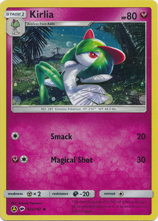 Kirlia 92a/147 Burning Shadows - Promo Holo Pokemon Card