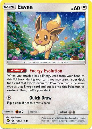 Eevee 101a/149 Sun & Moon - Promo Holo Pokemon Card