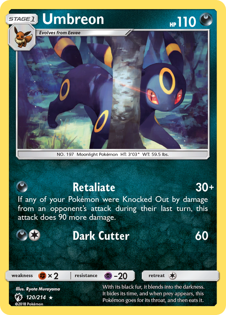 Umbreon 120/214 Lost Thunder - Rare Non-Holo Pokemon Card