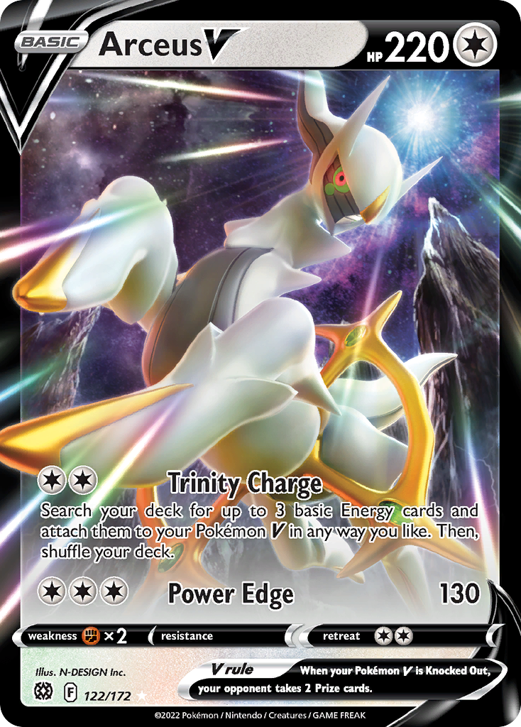 Arceus V 122/172 Brilliant Stars - Rare Holo V Holo Pokemon Card