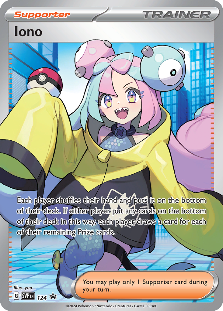 Iono SVP124 Scarlet & Violet Black Star Promos - Promo Holo Pokemon Card