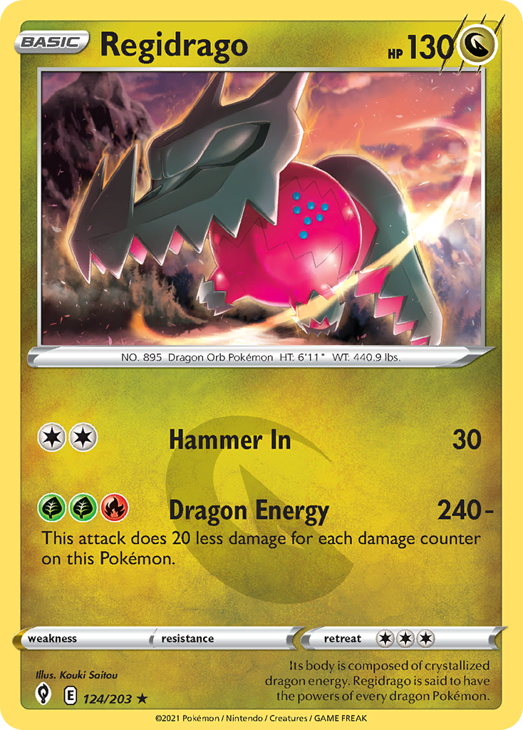 Regidrago 124/203 Evolving Skies - Rare Holo Holo Pokemon Card