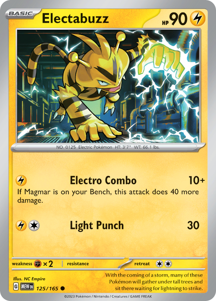 Electabuzz 125/165 151 - Common Non-Holo Pokemon Card