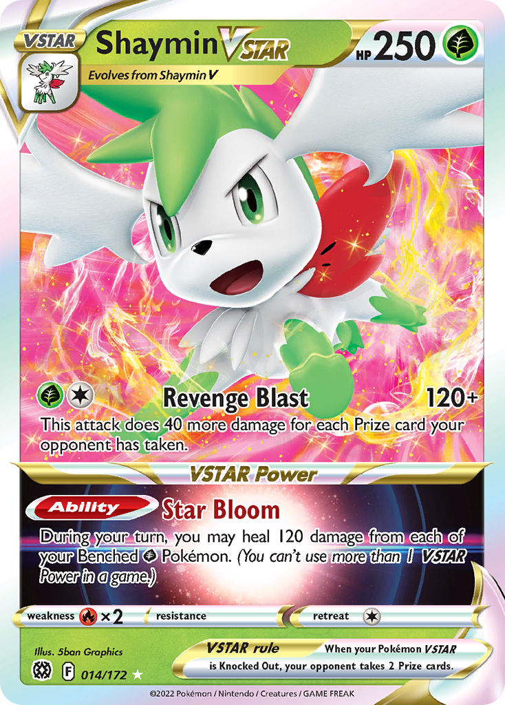 Shaymin VSTAR 014/172 Brilliant Stars - Rare Holo VSTAR Holo Pokemon Card