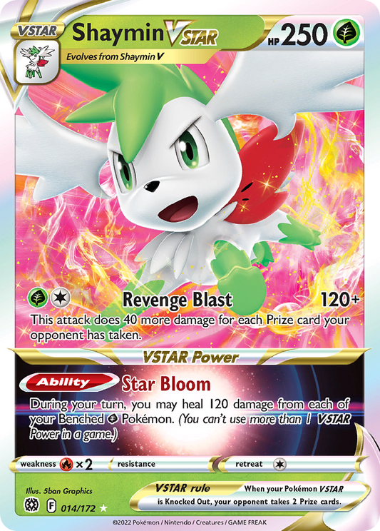 Shaymin VSTAR 014/172 Brilliant Stars - Rare Holo VSTAR Holo Pokemon Card