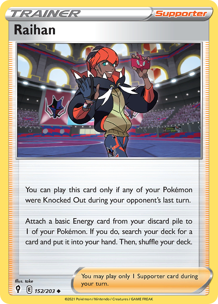 Raihan 152/203 Evolving Skies - Uncommon Non-Holo Pokemon Card