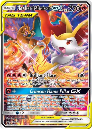Charizard & Braixen GX SM230 SM Black Star Promos - Promo Holo Pokemon Card