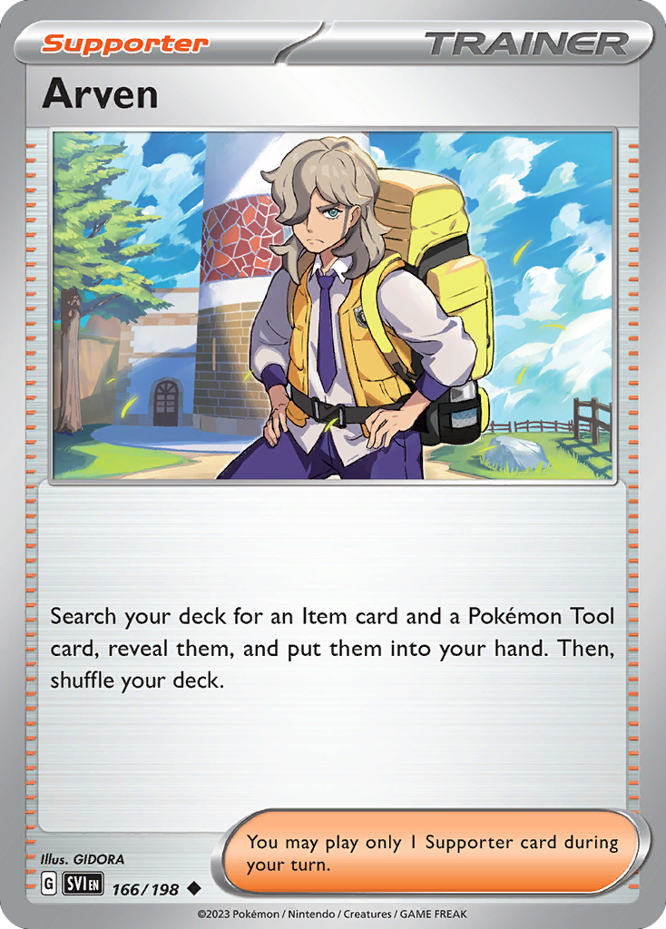 Arven 166/198 Scarlet & Violet - Uncommon Non-Holo Pokemon Card
