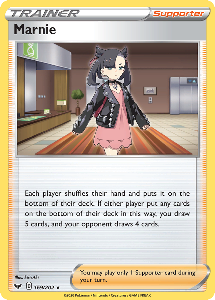 Marnie 169/202 Sword & Shield - Rare Holo Holo Pokemon Card