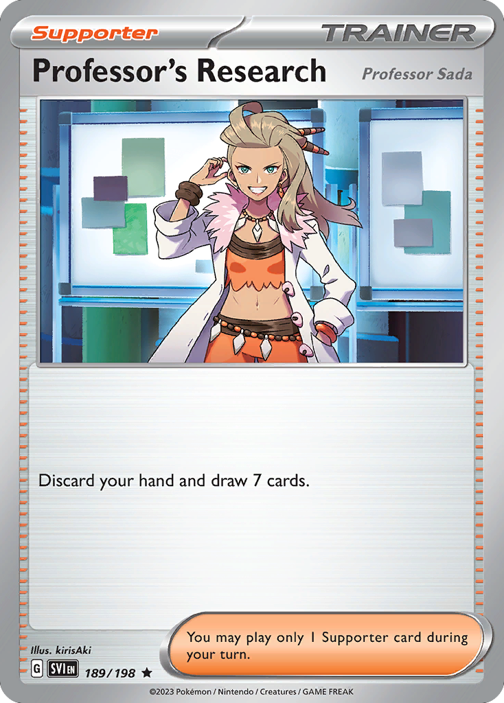Professor's Research (Professor Sada) 189/198 Scarlet & Violet - Rare Holo Pokemon Card