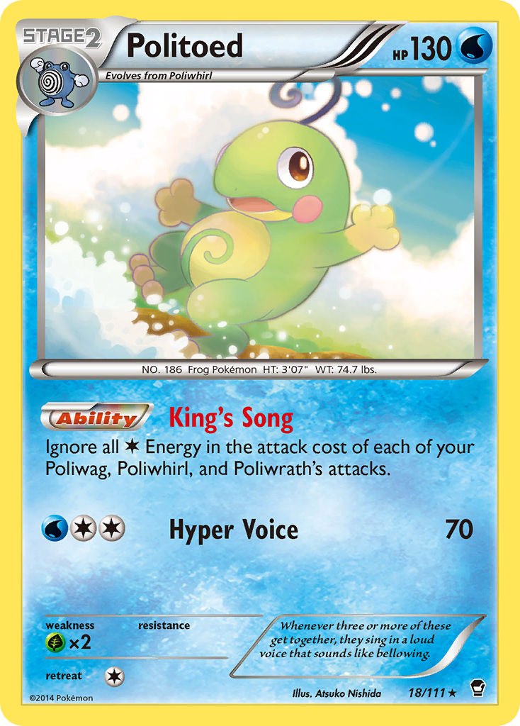 Politoed 18/111 Furious Fists - Rare Non-Holo Pokemon Card