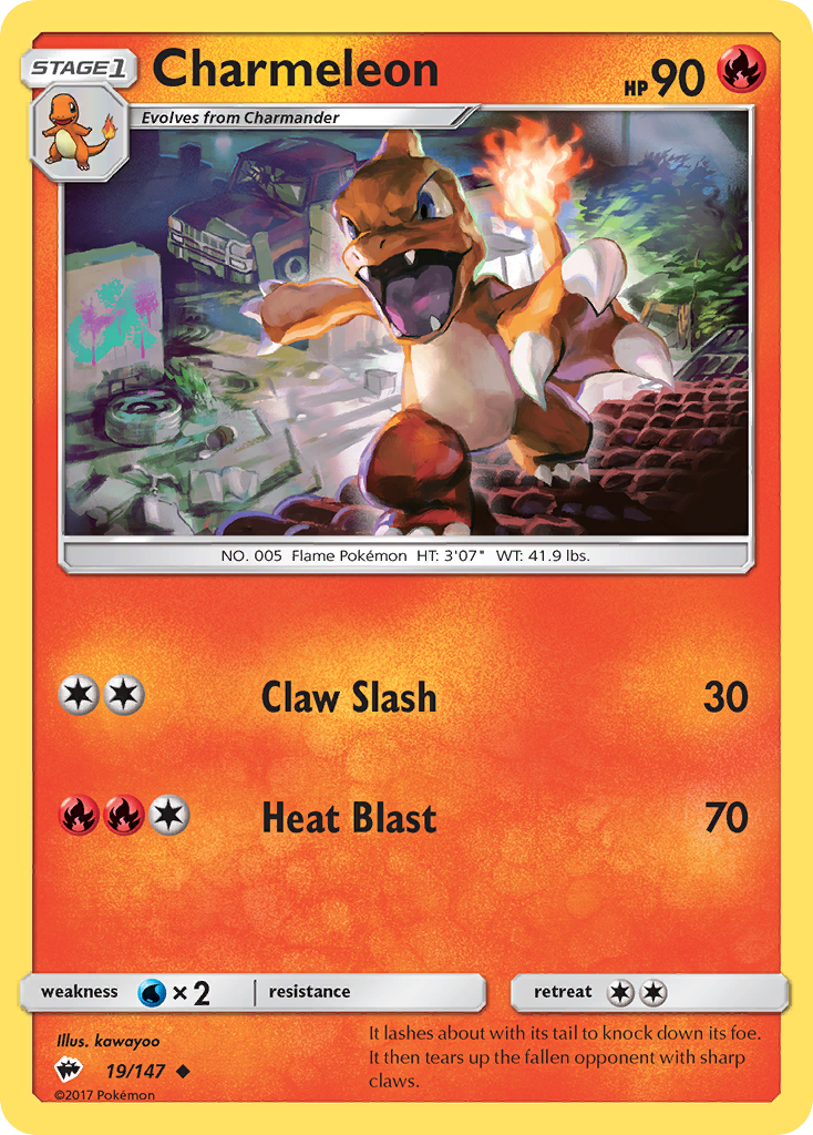 Charmeleon 19/147 Burning Shadows - Uncommon Non-Holo Pokemon Card