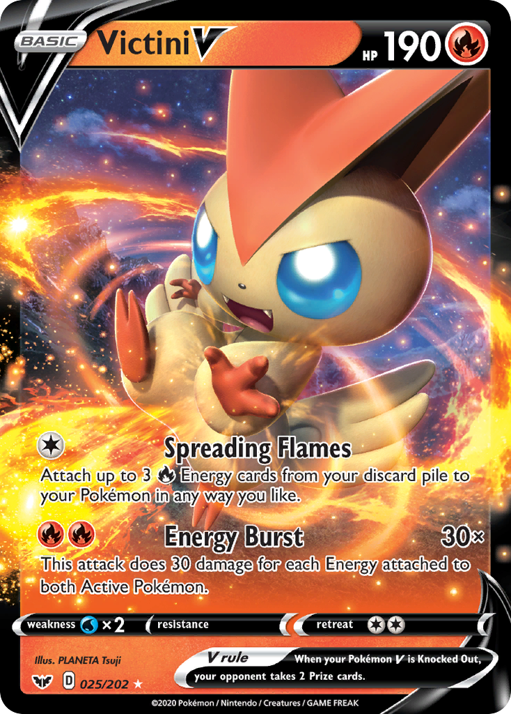 Victini V 025/202 Sword & Shield - V Holo Pokemon Card