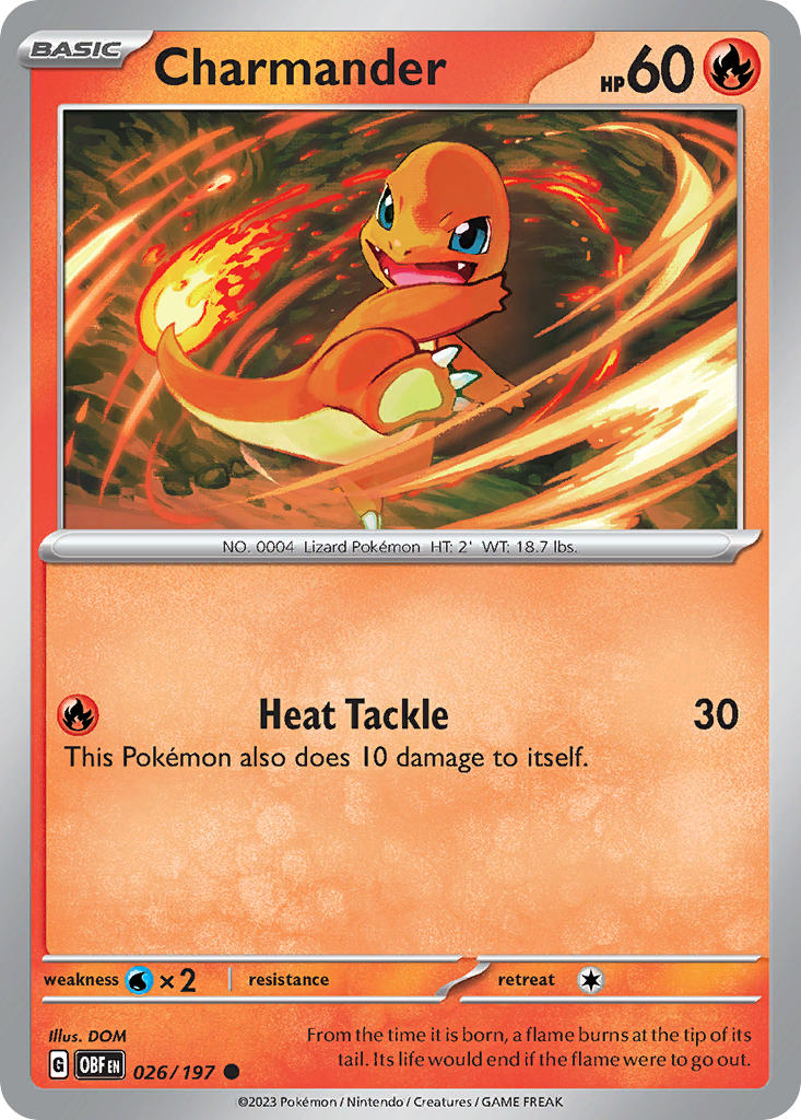 Charmander 026/197 Obsidian Flames - Common Non-Holo Pokemon Card