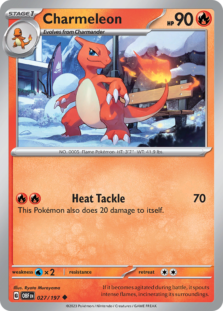 Charmeleon 027/197 Obsidian Flames - Uncommon Non-Holo Pokemon Card