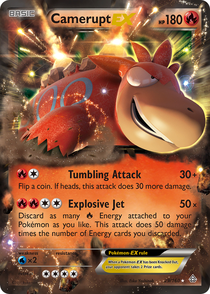 Camerupt EX 29/160 Primal Clash - Rare Holo EX Holo Pokemon Card