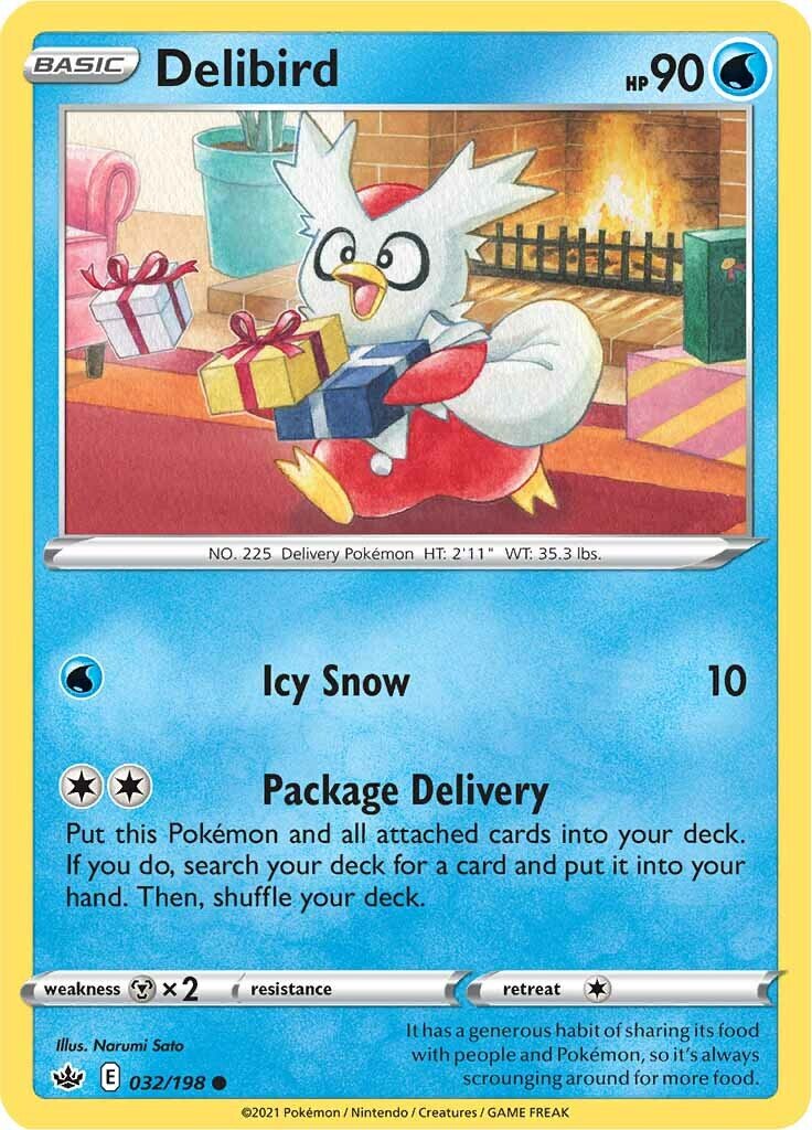 Delibird 032/198 Chilling Reign - Common Non-Holo Pokemon Card