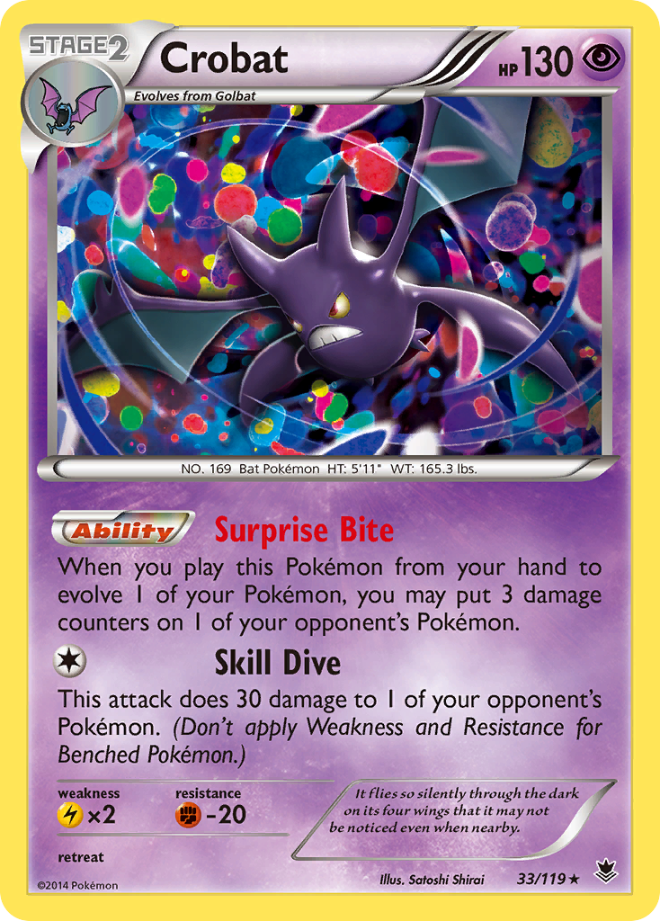 Crobat 33/119 Phantom Forces - Rare Non-Holo Pokemon Card
