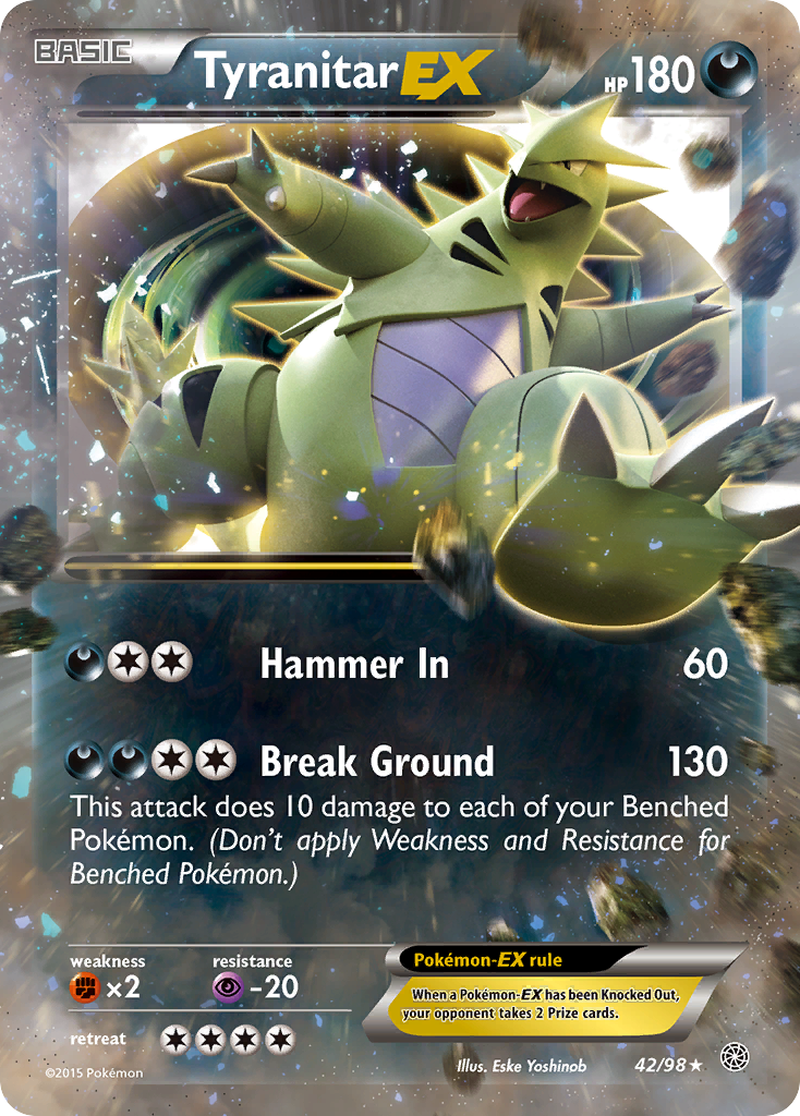 Tyranitar EX 42/98 Ancient Origins - Rare Holo EX Holo Pokemon Card