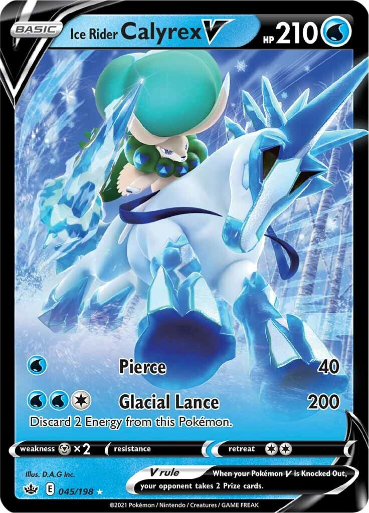 Ice Rider Calyrex V 045/198 Chilling Reign - Ultra Rare Holo Pokemon Card