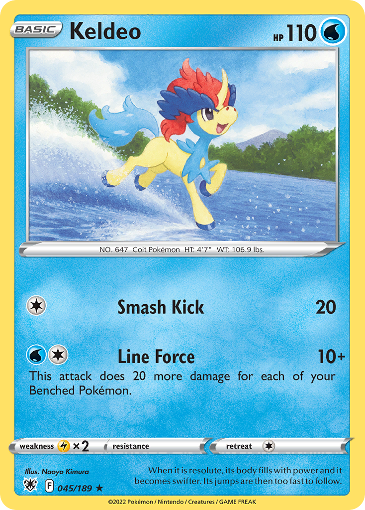 Keldeo 045/189 Astral Radiance - Rare Holo Holo Pokemon Card