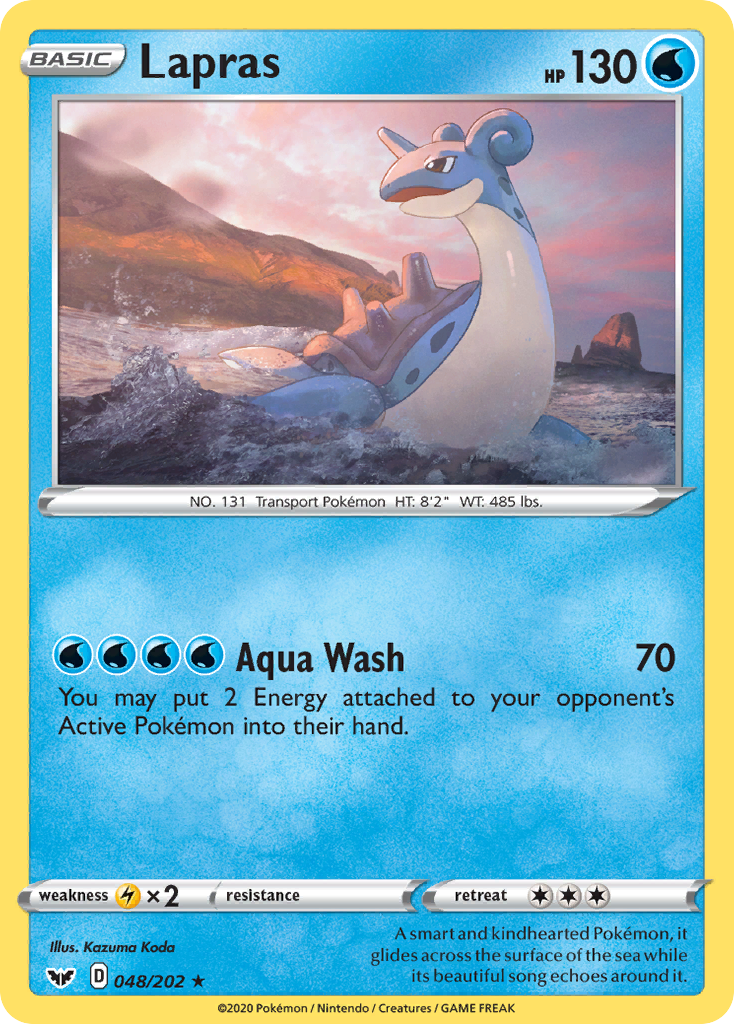 Lapras 048/202 Sword & Shield - Rare Non-Holo Pokemon Card