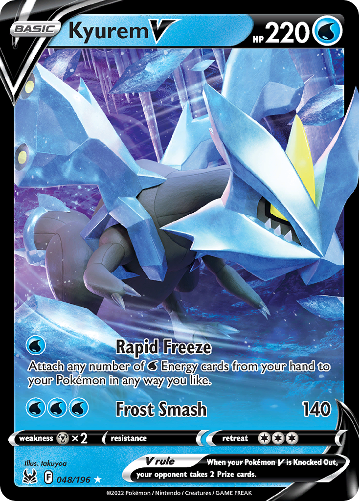 Kyurem V 048/196 Lost Origin - Rare Holo V Holo Pokemon Card