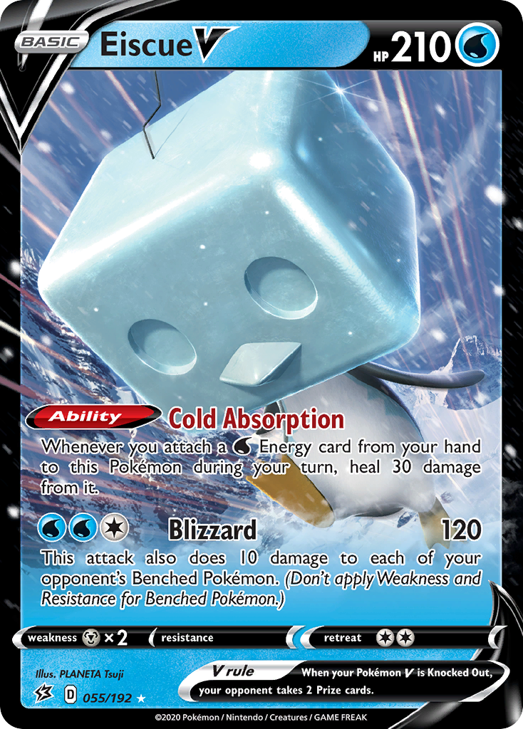 Eiscue V 055/192 Rebel Clash - Rare Holo Holo Pokemon Card