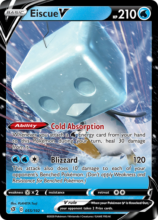 Eiscue V 055/192 Rebel Clash - Rare Holo Holo Pokemon Card