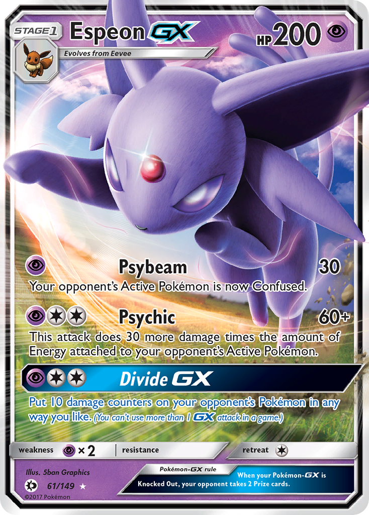 Espeon GX 61/149 Sun & Moon - Rare Holo GX Holo Pokemon Card