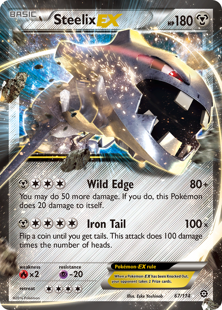 Steelix EX 67/114 Steam Siege - Rare Holo EX Holo Pokemon Card