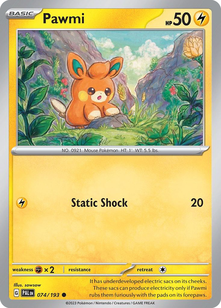 Pawmi 074/193 Paldea Evolved - Common Non-Holo Pokemon Card