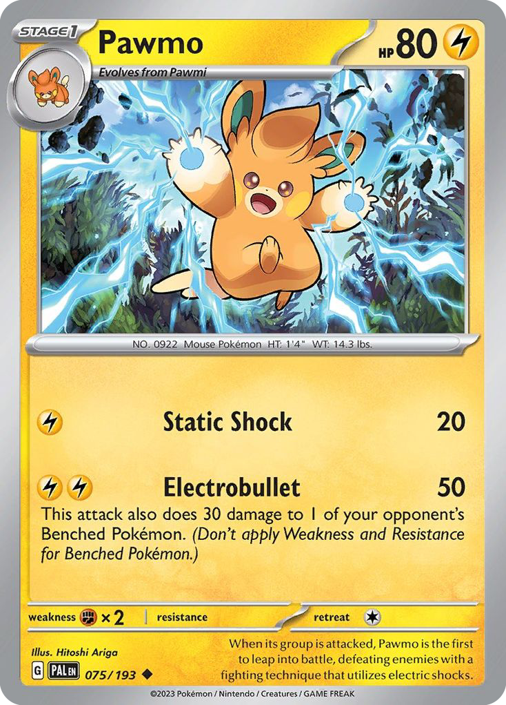 Pawmo 075/193 Paldea Evolved - Uncommon Non-Holo Pokemon Card