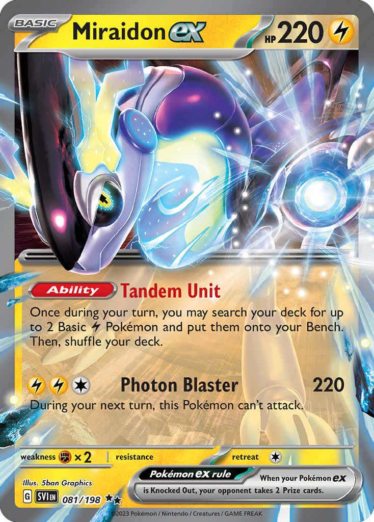 Miraidon ex 081/198 Scarlet & Violet - Double Rare Holo Pokemon Card