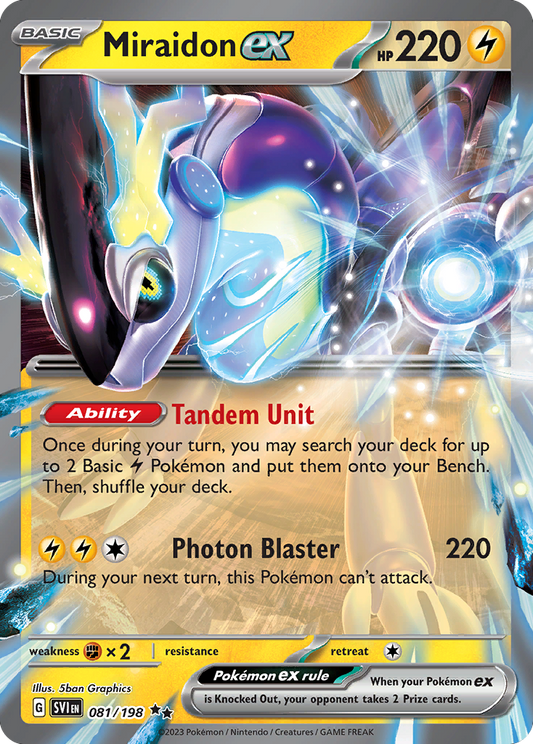 Miraidon ex 081/198 Scarlet & Violet - Double Rare Holo Pokemon Card