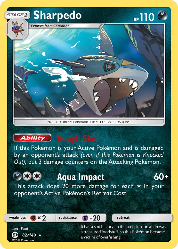 Sharpedo 82/149 Sun & Moon - Rare Holo Holo Pokemon Card