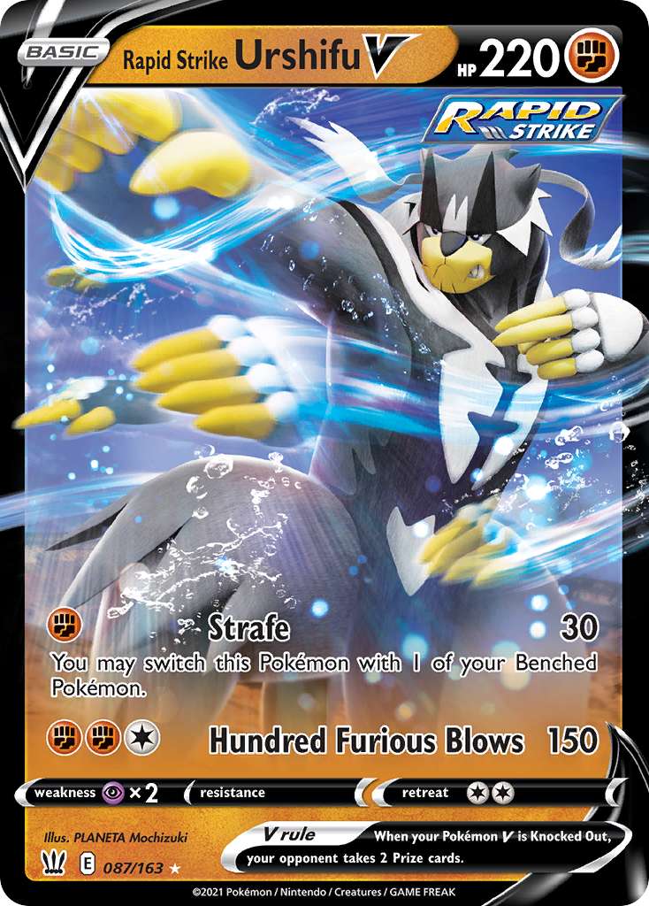 Rapid Strike Urshifu V 087/163 Battle Styles - Rare Holo V Holo Pokemon Card