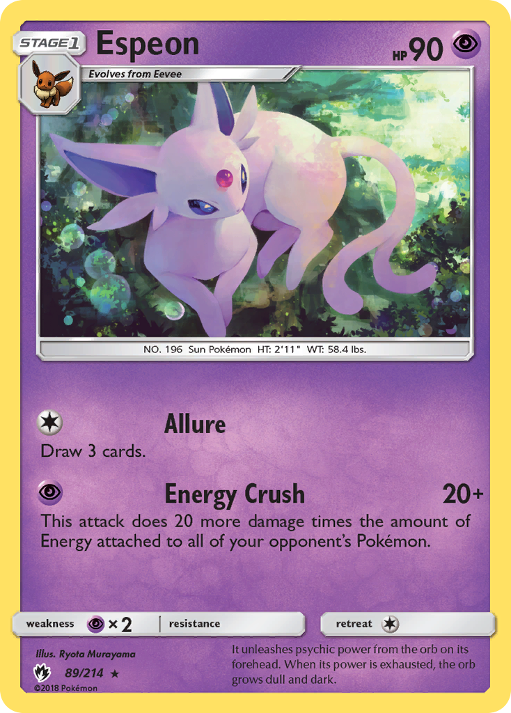 Espeon 89/214 Lost Thunder - Rare Non-Holo Pokemon Card