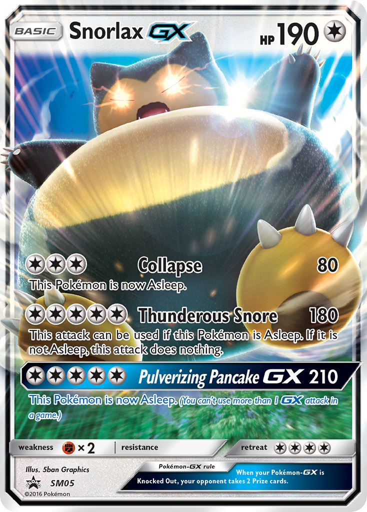 Snorlax GX SM05 SM Black Star Promos - Promo Holo Pokemon Card