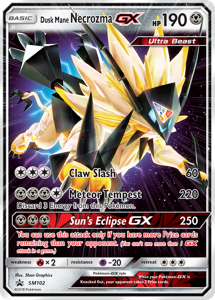 Dusk Mane Necrozma GX SM102 SM Black Star Promos - Promo Holo Pokemon Card