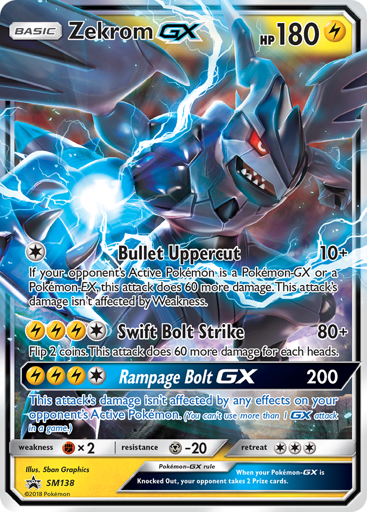 Zekrom GX SM138 SM Black Star Promos - Promo Holo Pokemon Card