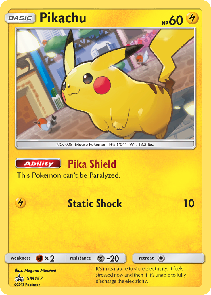 Pikachu SM157 SM Black Star Promos - Promo Holo Pokemon Card