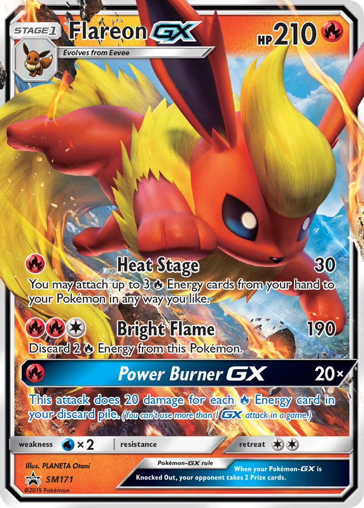 Flareon GX SM171 SM Black Star Promos - Promo Holo Pokemon Card