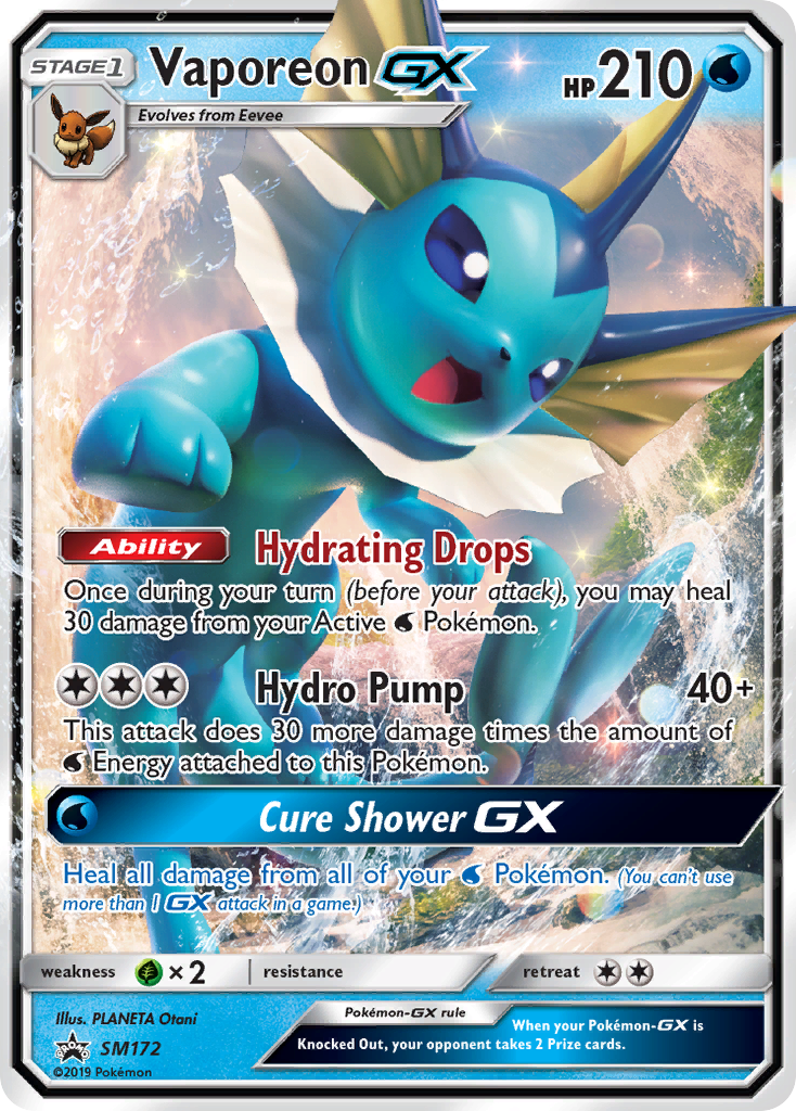 Vaporeon GX SM172 SM Black Star Promos - Promo Holo Pokemon Card