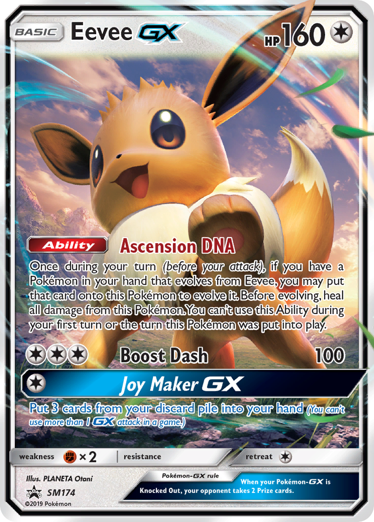 Eevee GX SM174 SM Black Star Promos - Promo Holo Pokemon Card