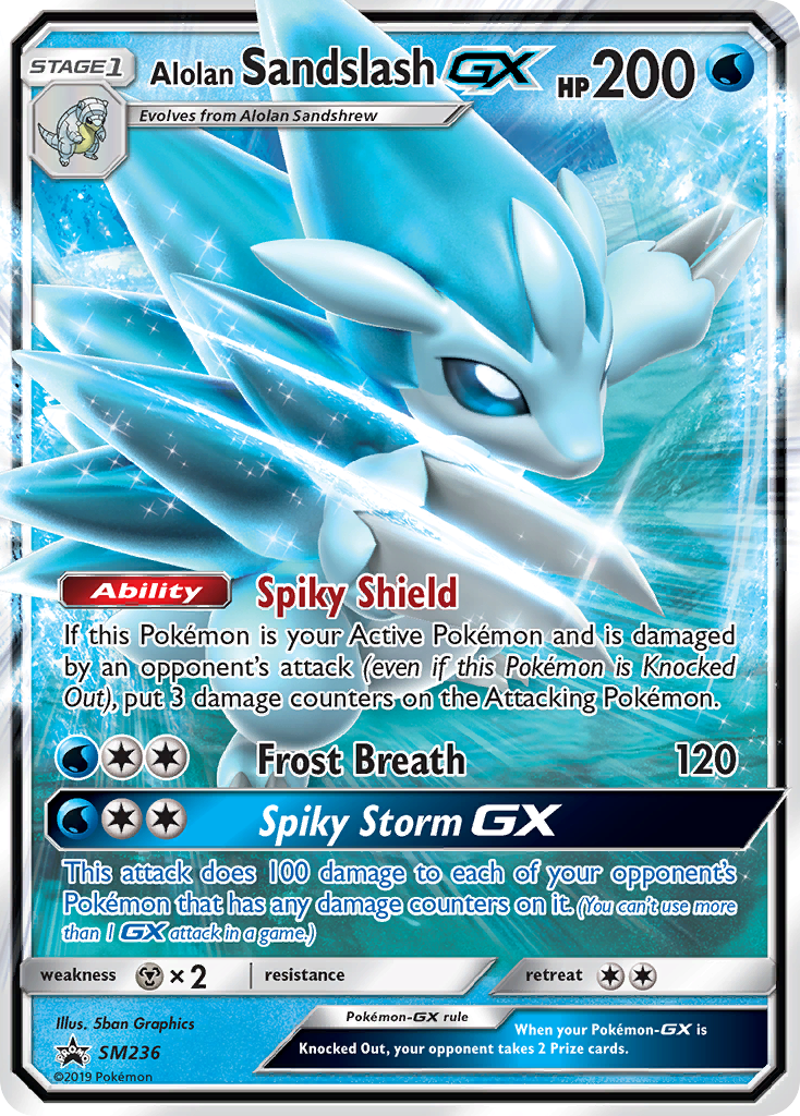 Alolan Sandslash GX SM236 SM Black Star Promos - Promo Holo Pokemon Card