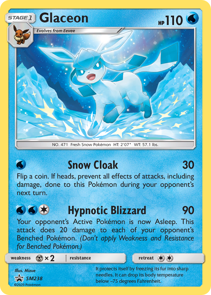 Glaceon SM238 SM Black Star Promos - Promo Holo Pokemon Card